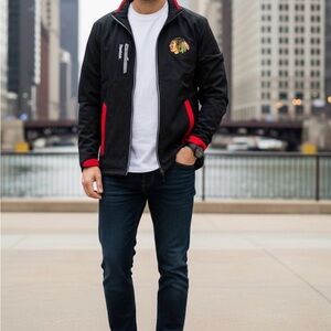 Reebok Black and Red Windbreaker Jacket